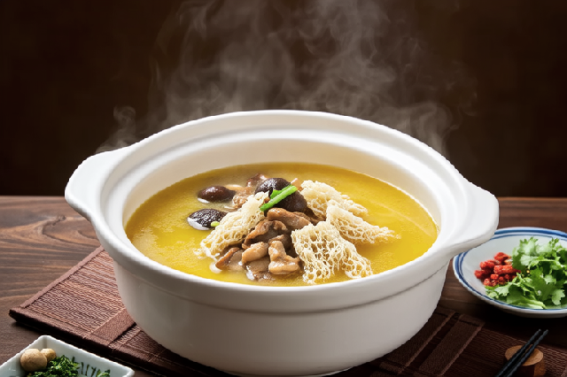 竹荪鹿茸菇鸡汤