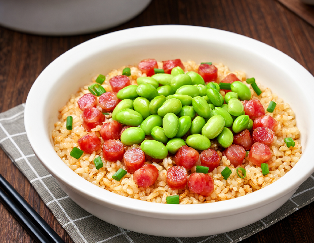 香肠蒸豆米